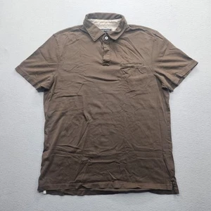 Camisa Polo Pima Para Hombre Talla Mediana Marrón Ajustada Manga Corta Banana Republic - Imagen 1 de 9