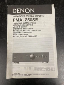 DENON PMA-250SE Intergrated Stereo Amplifier Operator Manual - Picture 1 of 3
