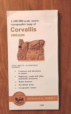 USGS Topographic Map Corvallis Oregon Vintage Rare Original And Large Format - Image 1 of 4