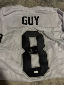 Oakland Raiders Ray Guy #8 Firmado Rush Jersey Corte 2014 NFL Top 100 Equipo JSA AUTÉNTICO - Imagen 1 de 5