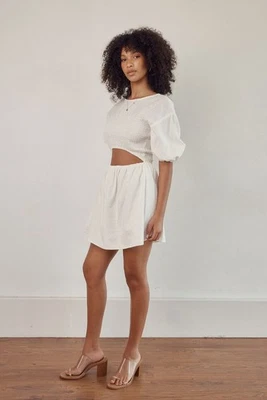 NUEVO CON ETIQUETAS SABO Falda Para Mujer Blanco Mini Vestido Recortado Talla S/4 Rafferty Nuevo Con Etiquetas Foto 1 de 4