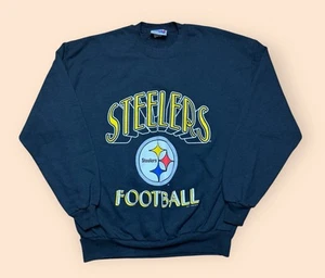 Vintage Pittsburgh Steelers 1990s Crewneck Sweatshirt XL Chalk Line Vtg 90s - Picture 1 of 4