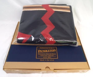 Pendleton Buffalo Lodge Wool Blanket 64" x 80" New In Box Tags Black Red Green - Picture 1 of 22
