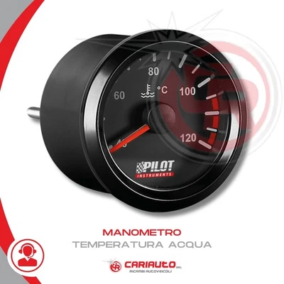 Termometro Manometro Temperatura Acqua 12v Universale Auto Trattori Con Sensore - Immagine 1 di 4