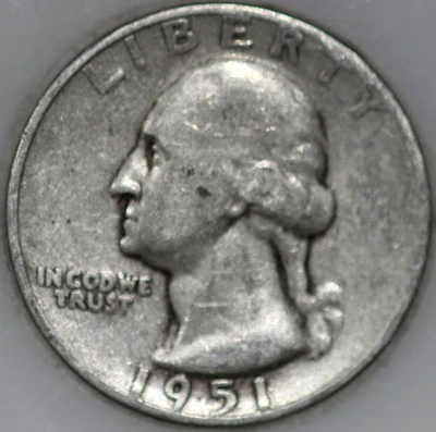 * 1951-S Washington Quarter 90% Silver As Shown - Image 1 of 2