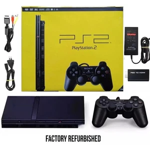 Sony PS2 Slim 70000 Series PlayStation 2 Region Free Retail Boxed + HDMI Adapter - Picture 1 of 11