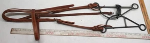 Nichols Banana Shank Snaffle Bit Mule Training Bit - W/ Headstall  925251 - Picture 1 of 16