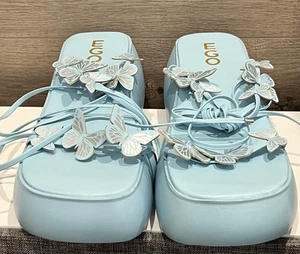 EGO Yvonne-E Women’s Light Blue Gladiator Butterfly Sandal Platform UK 9 NEW! - Picture 1 of 9