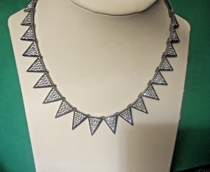 Vintage Eddie Borgo Pave Triangle Crystal Necklace. 16" X 3/4" - Picture 1 of 9