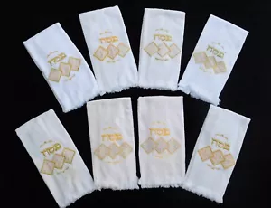 VINTAGE Passover Seder Cotton Kitchen Hand Towels (Set of 8) & Matching Apron - Picture 1 of 18