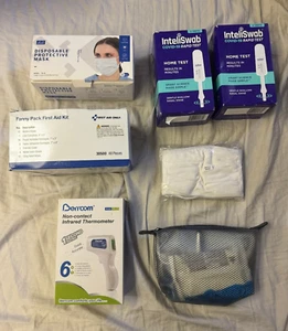 Medical Survival Kit mit Maske Fanny Pack Thermometer Schnelltest Zubehör - Bild 1 von 6