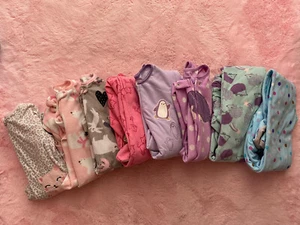 8 Pairs Soft Fuzzy Feety Pajamas Carters Toddler Girls New & Used Girls Size 4T - Picture 1 of 6