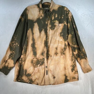 SaftBak Ducks Unlimited Upcycled Button Down Mens Large Mickey Mouse Elbow Patch - Image 1 of 4