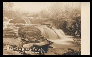 POSTAL FOTOGRÁFICA SALMON BROOK FALLS MOLINO DAM WEST GRANBY CONN. CT. RPPC - Imagen 1 de 2