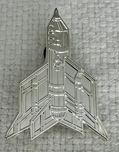 ROCKETSHIP SILVER PIN EMEK ARTMAN 2.5" COLLECTIBLE ART - Picture 1 of 5