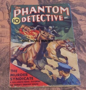 SKELETON COVER VG PHANTOM DETECTIVE DECEMBER 1938 PULP MAGAZINE ROBERT WALLACE - Imagen 1 de 1
