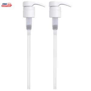 2 White Replacement Pumps for 1 Liter (33.8oz) Bottles, Shampoo and Condition - Picture 1 of 4