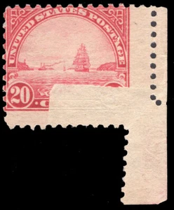 MOMEN: US STAMPS #567 VAR. FOLDOVER PRINTED ON REVERSE MINT OG H LOT #72508 - Picture 1 of 3