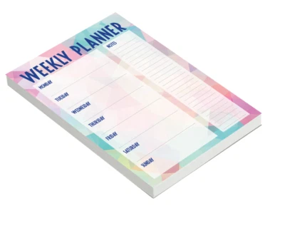 TIGER STATIONERY A4 Weekly Planner -weekly daily shopping to do list to do list