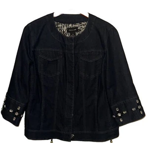 Focus 2000 Denim jacket Women's 12 With Embelishments Y2K 3 Quarter Sleeve - Picture 1 of 3