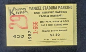 1987 NY Yankee Stadium Parking Pass - Picture 1 of 6