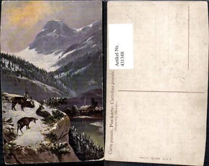 431348,Künstler Ak Alfred Schönian Gämse Winterlandschaft Jagd pub Theo Stroefer - Picture 1 of 1