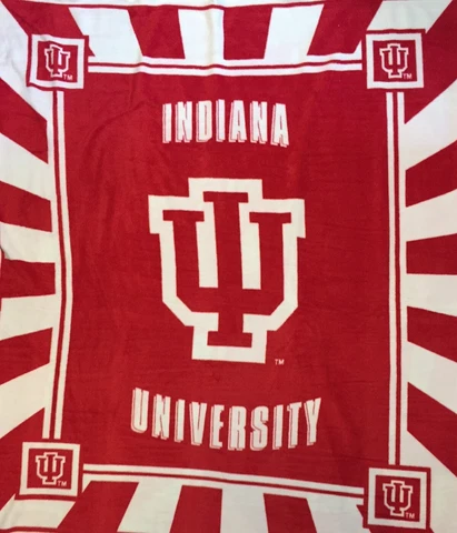 NCAA COLLEGE INDIANA HOOSIERS FLEECE PANEL 4 BLANKETS, CRAFTS, WALL HANGINGS Cover