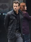 Chemise homme en cuir noir Celebrity Ryan Reynolds R.I.P.D style 100 % faite main