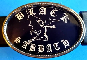 BLACK SABBATH Rock Logo Epoxy PHOTO MUSIC BELT BUCKLE -NEW! - Picture 1 of 2
