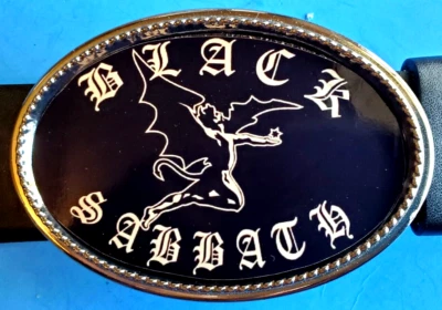 BLACK SABBATH Rock Logo Epoxy PHOTO MUSIC BELT BUCKLE -NEW! - Image 1 of 2