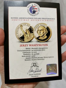 George Washington collector's coin + Certificate of Authenticity - Zdjęcie 1 z 4