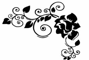 Rose Flower Branch Vinyl Decal Stickers Car Window Laptop Ipad USA Seller - Foto 1 di 5