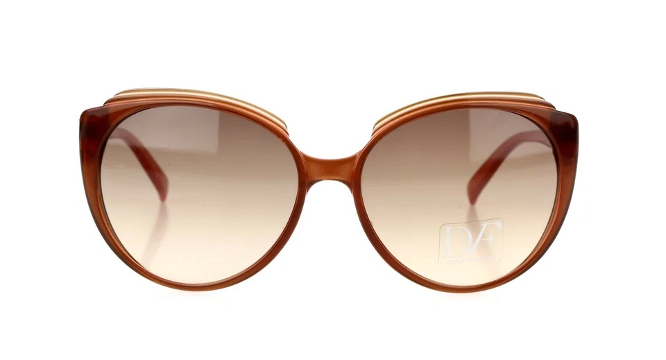 Óculos de sol Diane Von Furstenberg marrom/rosa olho de gato gradiente DVF525S US$ 150 - Imagem 1 de 4