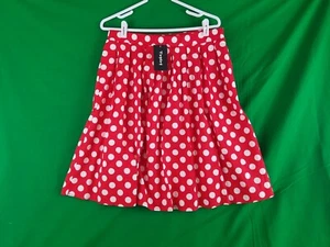 Taydey A-Line Pleated Skirt Size XL Red Polka Dot Minnie Mouse Character Play - Picture 1 of 6