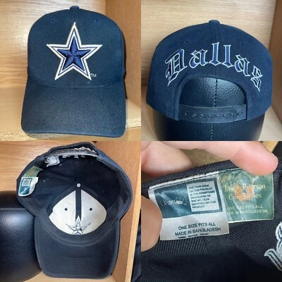 De colección Dallas Cowboys Drew Pearson Antiguo Inglés Graffiti Logo Snapback Gorra Gorra Foto 1 de 4