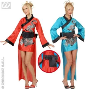 Drachenmädchen rot oder blau Medium UK 10-12 chinesisches Kostüm - Bild 1 von 4