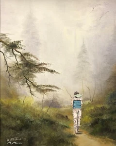Luke Skywalker Yoda star wars upcycled thrift store painting art print poster - Picture 1 of 2