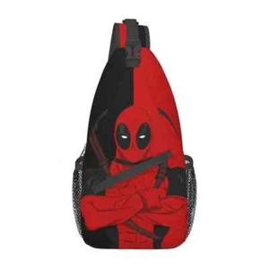 Deadpool Sling Crossbody Rucksack Herren Schulter Brusttaschen für Reisetasche - Bild 1 von 33