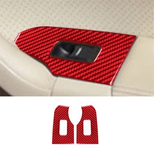 Red Carbon Fiber Rear Window Button Panel Trim Cover For Acura TSX 2003-2008 - Picture 1 of 13