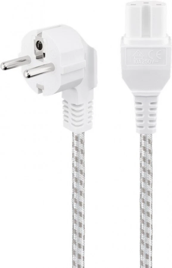 Warmgeräte-Anschlusskabel, 2 m, Weiß-Silber, (3*0,75 mm²) - Bild 1 von 1