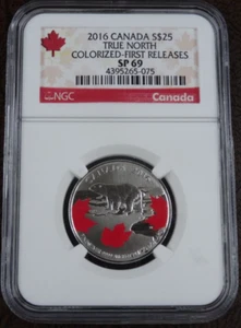 2016 Canada $25 True North Colorized NGC SP 69 Silver Coin 1/4 Oz .9999 Fine - Picture 1 of 4