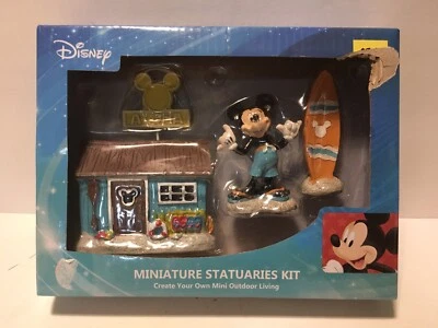 Disney Mickey Mouse Miniature Statuaries Set New Aloha Surfboard - Image 1 of 2