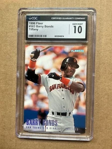 1996 Fleer Tiffany Baseball #583 BARRY BONDS Just Graded CGC 10 Gem Mint - Picture 1 of 2