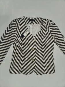 NWT Talbots Striped 3/4 Sleeve Blazer Jacket Size 2 MSRP$ 149 - Picture 1 of 10