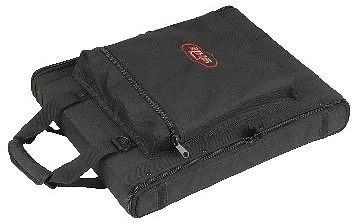 "SKB 1U Soft Rack Case, Steel Rails, Heavy Duty zippers, outer pocket, Shoulder straps"