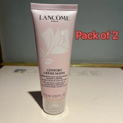 Paquete de 2, crema de manos antisequedad Lancome Comfort tamaño completo 2,5 oz/75 ml cada una Foto 1 de 4