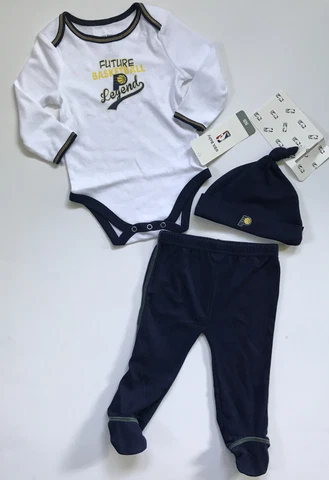 NBA Baby Indiana Pacers 3pc Set (One Piece, Pants, Hat) Size 3/6 Month Cover