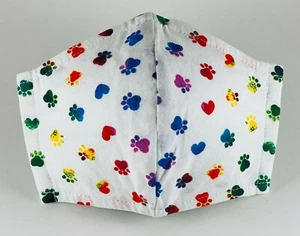 Handmade Face Masks/3 Masks/Size 4 1/4"/Aloha/Multicolored Paws/Blue Paws - Picture 1 of 7