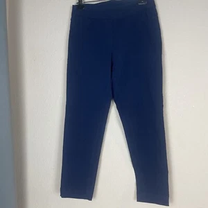 soft surroundings Women’s Leggings Navy Blue Pull Up Faux Packets Stretch Sp - Picture 1 of 12