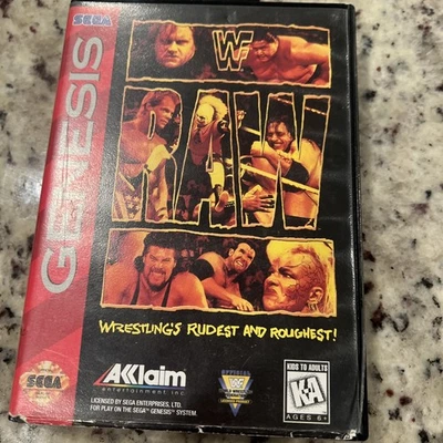 WWF Raw Sega Genesis 1994 Complete in Box - Image 1 of 4